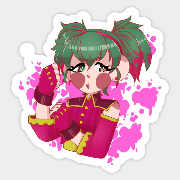 Raspberry Monster Sticker by miooaoyamyam